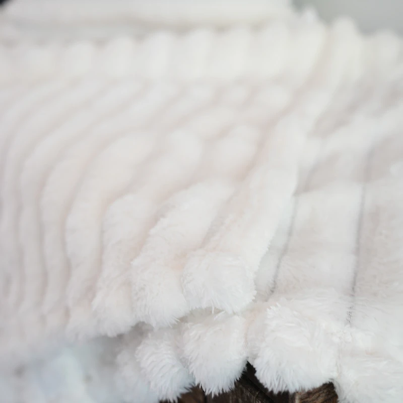 Jeté côtelé - Ivoire