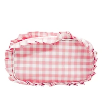 Plaid pouch - Pink & white