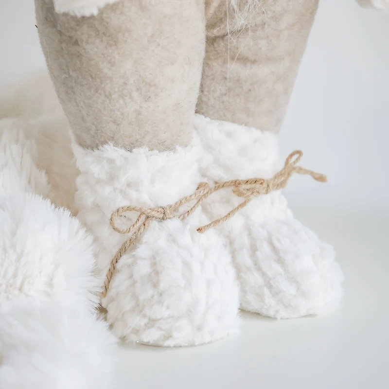 Gnome debout brun et beige