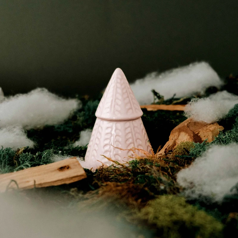 White fir-shaped candle