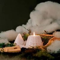 White fir-shaped candle