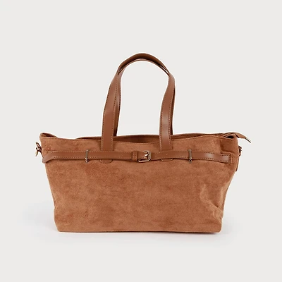 Sac hobo en faux suède - Brun
