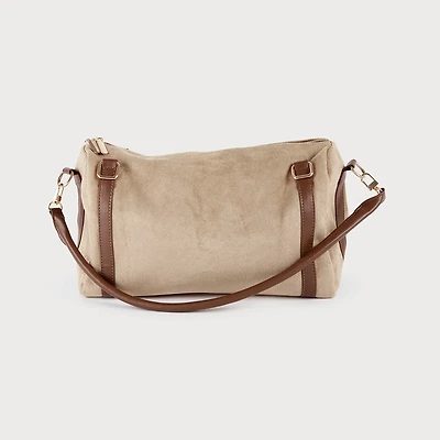 Sac de voyage en faux suède - Beige