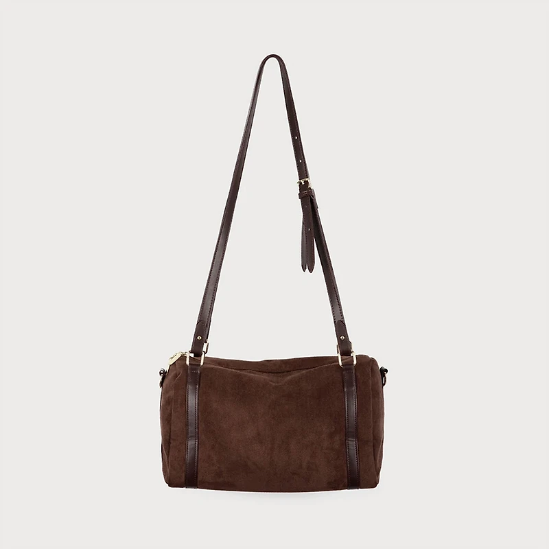 Sac de voyage en faux suède - Chocolat