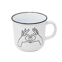 Tasse vintage - Mains en coeur