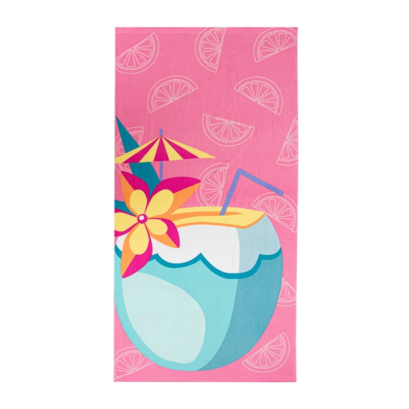 Ensemble de 2 serviettes de plage - Cocktails d'été