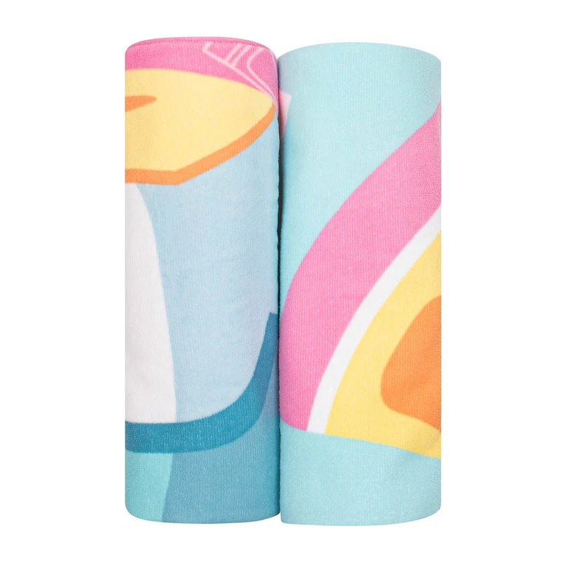 Ensemble de 2 serviettes de plage - Cocktails d'été