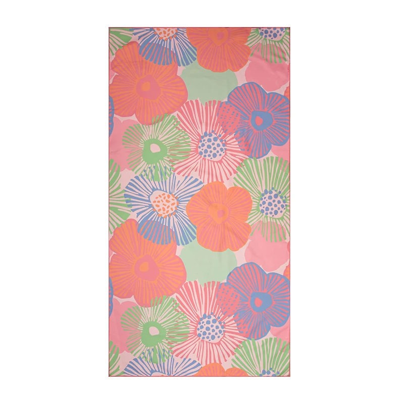Serviette de plage réversible - Floral rétro