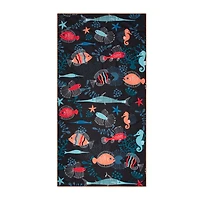 Serviette de plage réversible - Tropiques bleus