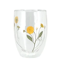 Double-walled dried flower glass - Yellow