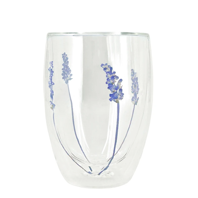 Double-walled dried flower glass - Lavender