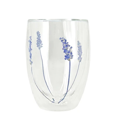 Double-walled dried flower glass - Lavender