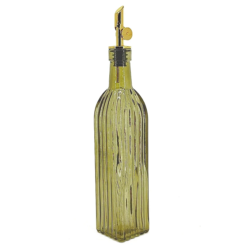 Bouteille d'huile ou vinaigre - Ambré vert