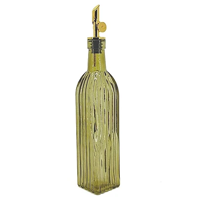 Bouteille d'huile ou vinaigre - Ambré vert
