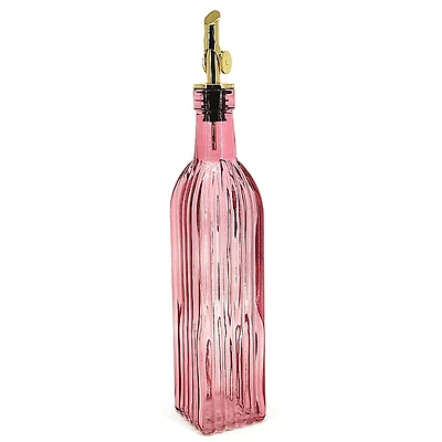 Bouteille d'huile ou vinaigre - Ambré rose
