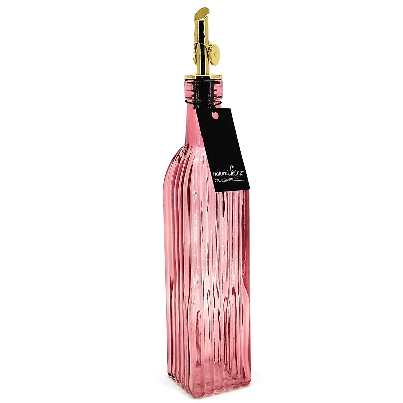 Bouteille d'huile ou vinaigre - Ambré rose