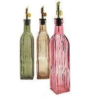 Bouteille d'huile ou vinaigre - Ambré rose