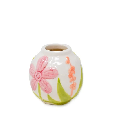 Embossed round bud vase – Flower