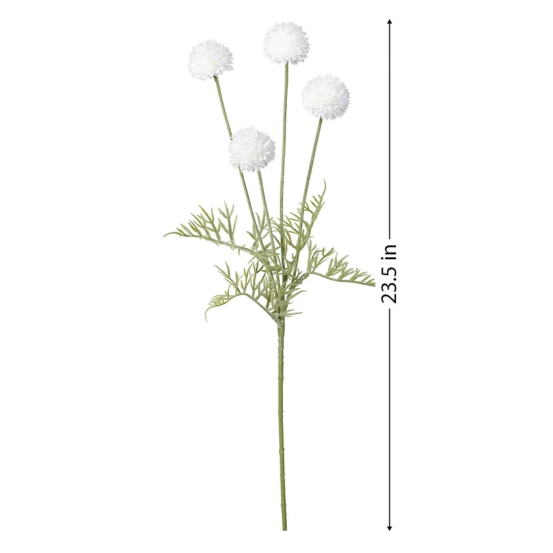 Tige de pompons - Blanche