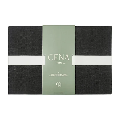 Ensemble de 4 napperons en PVC - Noir