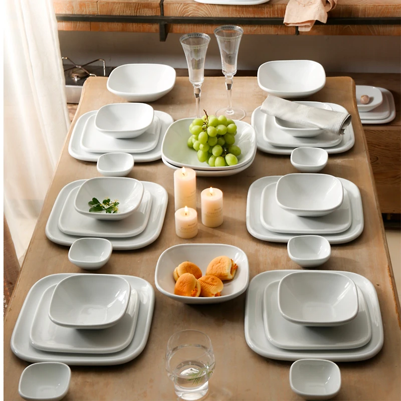 Square serving tray - Glossy white