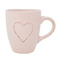 Antique pink cup - Embossed heart