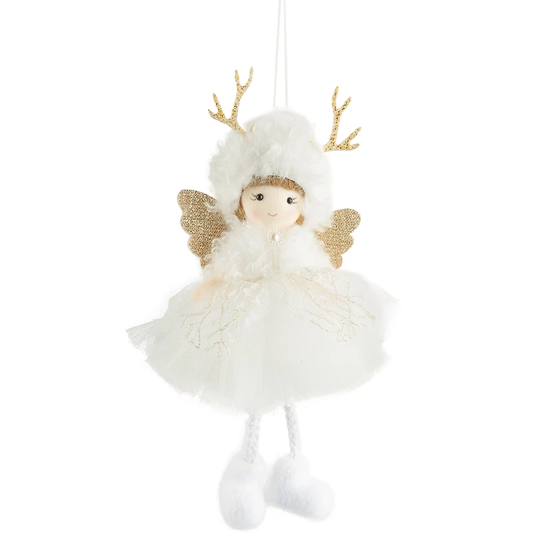 Ornement - Ange blanc aux ailes doées