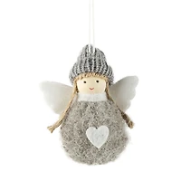 Ornement - Ange gris au coeur blanc