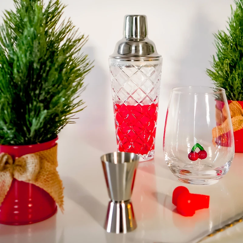 Stemless glass - 3D cherry