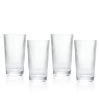 Set of 4 ribbed glasses - 350 ml