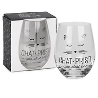 Verre à vin sans pied ''chat pristi''