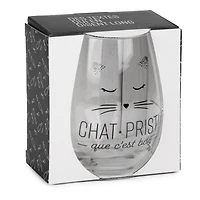 Verre à vin sans pied ''chat pristi''