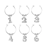 Glass markers (6) - Silver