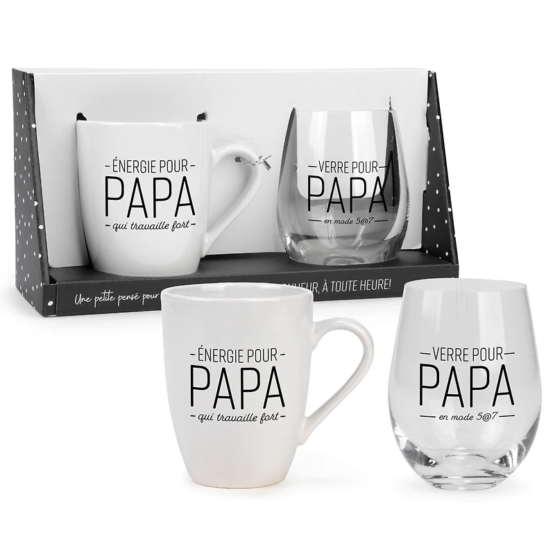 Duo verre & tasse - Papa