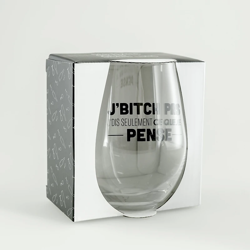 Stemless wine glass - I don't bitch