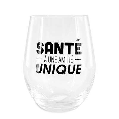 Wine glass without a stem - Cheers to a unique friendship