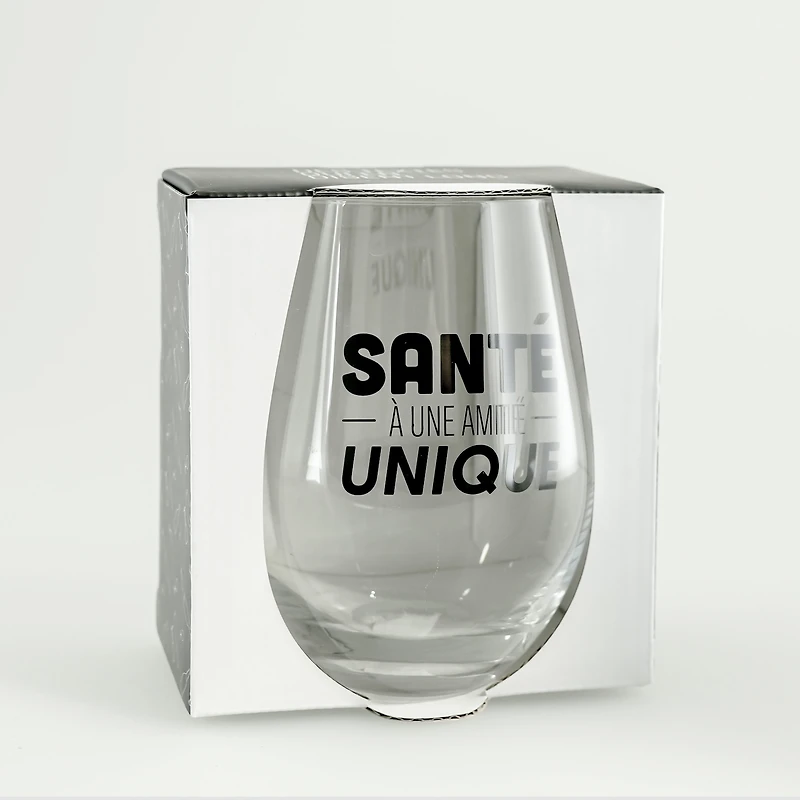 Wine glass without a stem - Cheers to a unique friendship