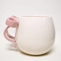 White ceramic cup - Pink loop