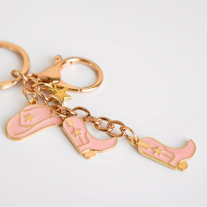 Porte-clé rose - Cowboy