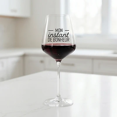 Verre à vin avec texte - Mon instant...