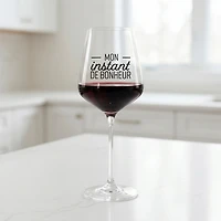 Verre à vin avec texte - Mon instant...