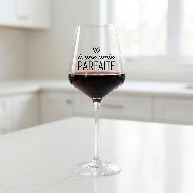 Verre à vin avec texte - à mon amie...