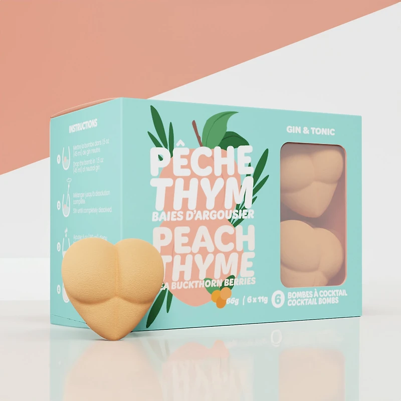 Gin tonic 3D - Pêche & thym - Cadeau