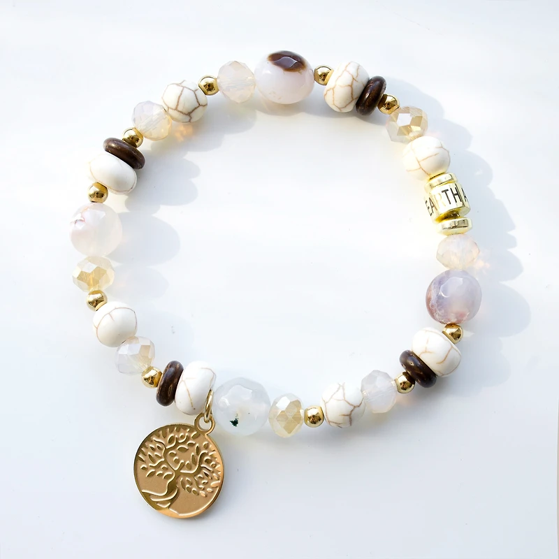 Bracelet message éducatrice - Doré