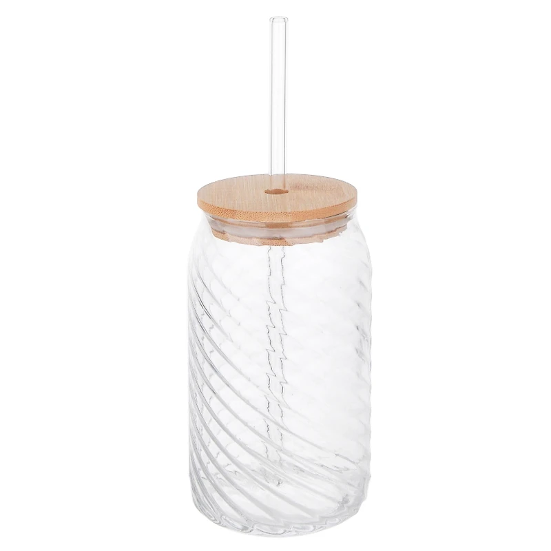 Verre tourbillon avec paille & couvercle