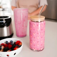 Verre avec paille & couvercle - Coeur