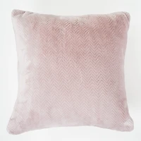 Coussin en microflanelle - Chevrons roses