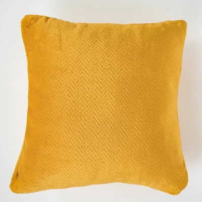 Coussin en microflanelle - Chevrons jaunes