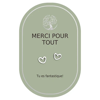 Silver heart earrings - Merci pour tout
