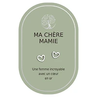 Boucles d'oreilles coeur argent - Ma chère mamie